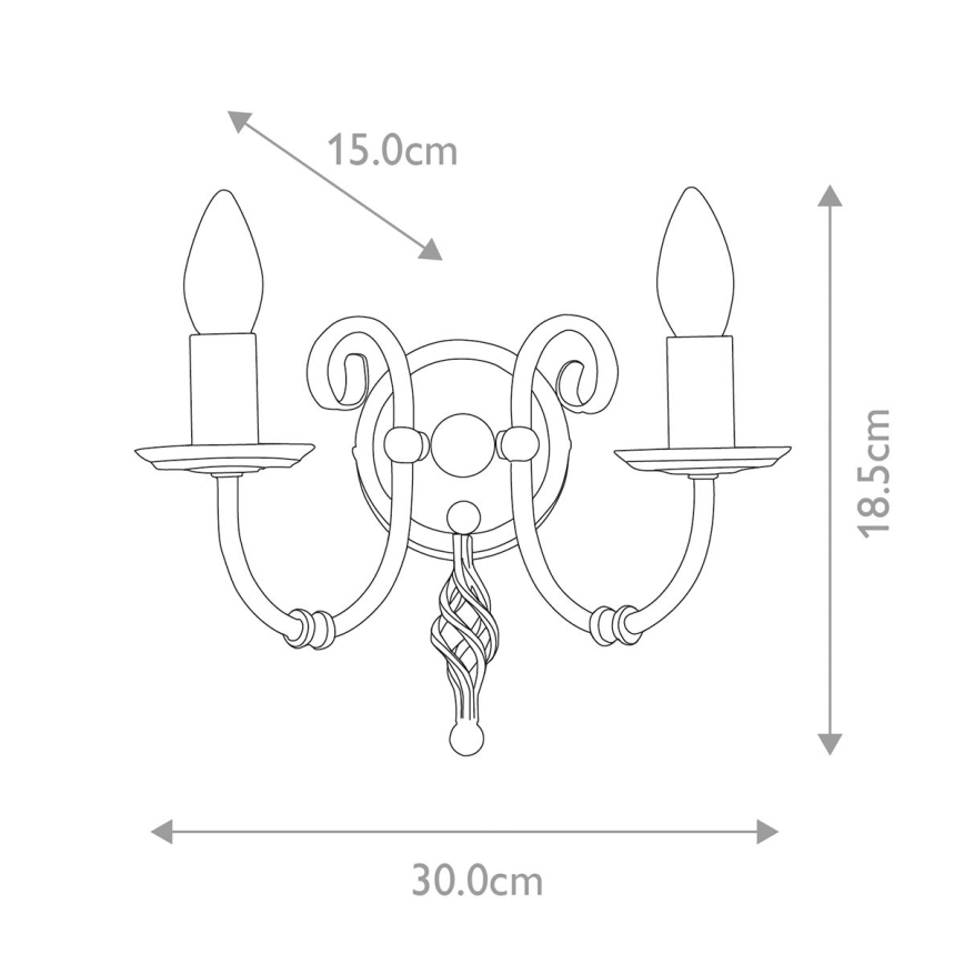 Elstead - Vägglampa ARTISAN 2xE14/60W/230V gyllene