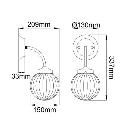 Elstead - Vägglampa COSMOS 1xE14/60W/230V vit/mässing
