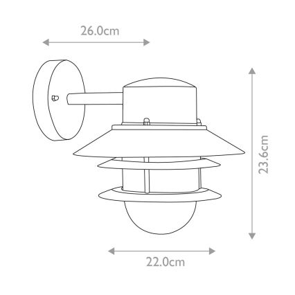 Elstead - Vägglampa för utomhusbruk COPENHAGEN 1xE27/60W/230V IP44