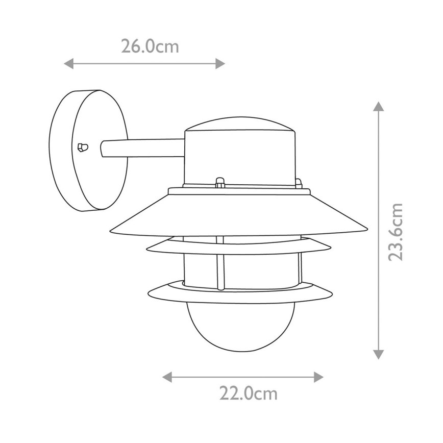 Elstead - Vägglampa för utomhusbruk COPENHAGEN 1xE27/60W/230V IP44