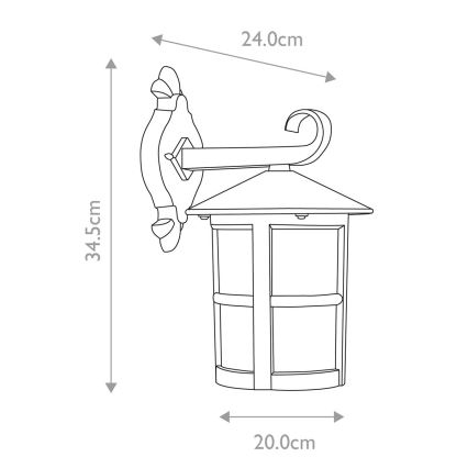 Elstead - Vägglampa för utomhusbruk HEREFORD 1xE27/100W/230V IP43