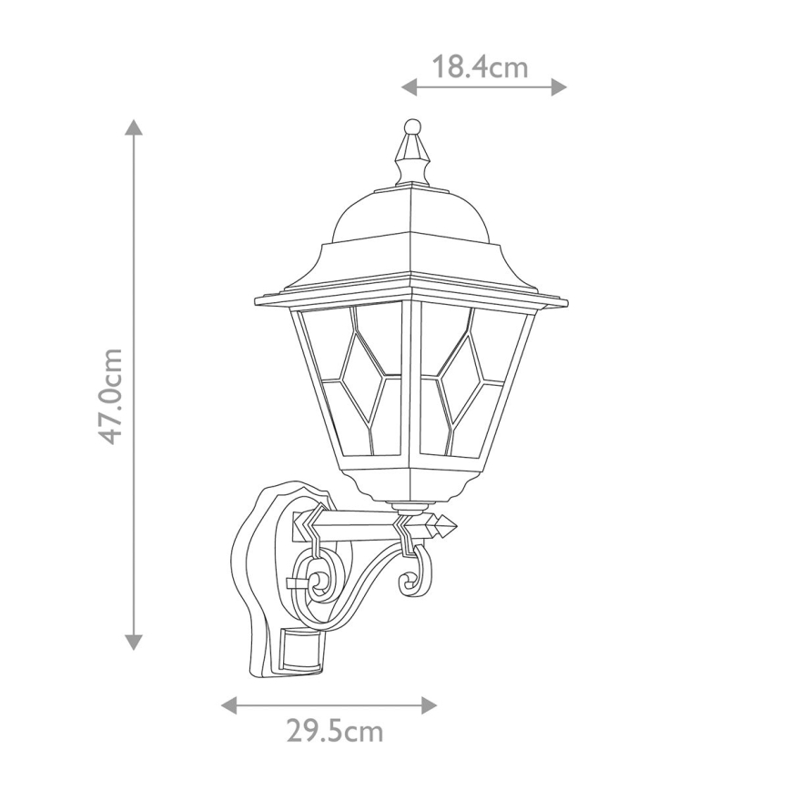 Elstead - Vägglampa för utomhusbruk NORFOLK 1xE27/100W/230V IP43