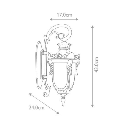 Elstead - Vägglampa för utomhusbruk PHILADELPHIA 1xE27/100W/230V IP44