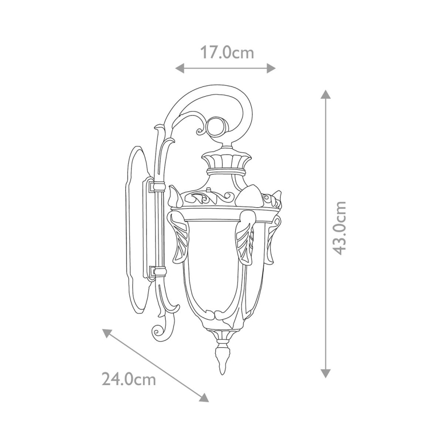 Elstead - Vägglampa för utomhusbruk PHILADELPHIA 1xE27/100W/230V IP44