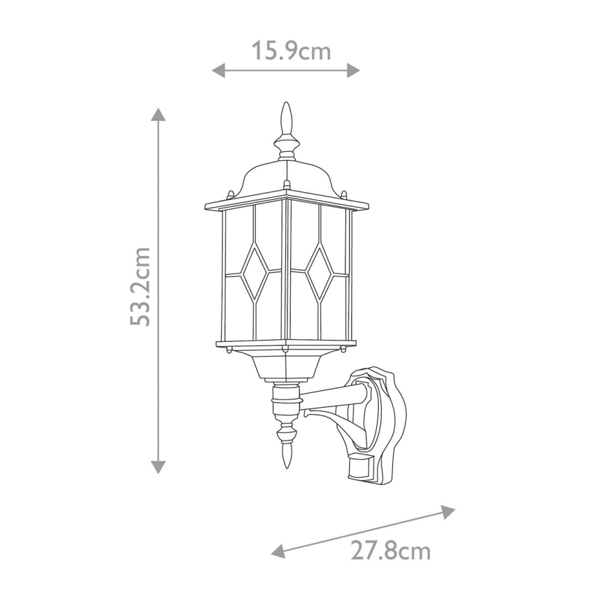 Elstead WX1-PIR - Utomhuslampa med sensor WEXFORD 1xE27/100W/230V IP44