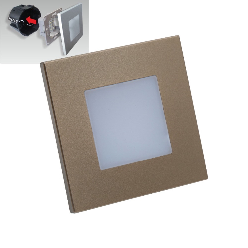Emithor 48334 - LED trappbelysning  STEP LIGHT LED/1W/230V gyllene 