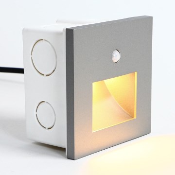 Emithor 70416 - LED trappbelysning with a sensor SUNNY LED/1W/230V 4000K grå