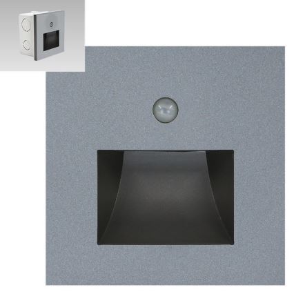 Emithor 70416 - LED trappbelysning with a sensor SUNNY LED/1W/230V 4000K grå