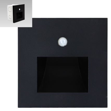 Emithor 70418 - LED trappbelysning with a sensor SUNNY LED/1W/230V 4000K svart
