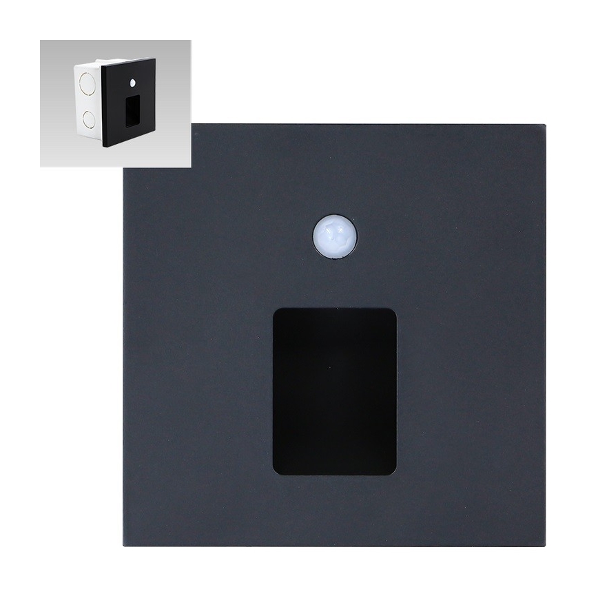 Emithor 70424 - LED trappbelysning with a sensor VIX LED/1W/230V 4000K svart