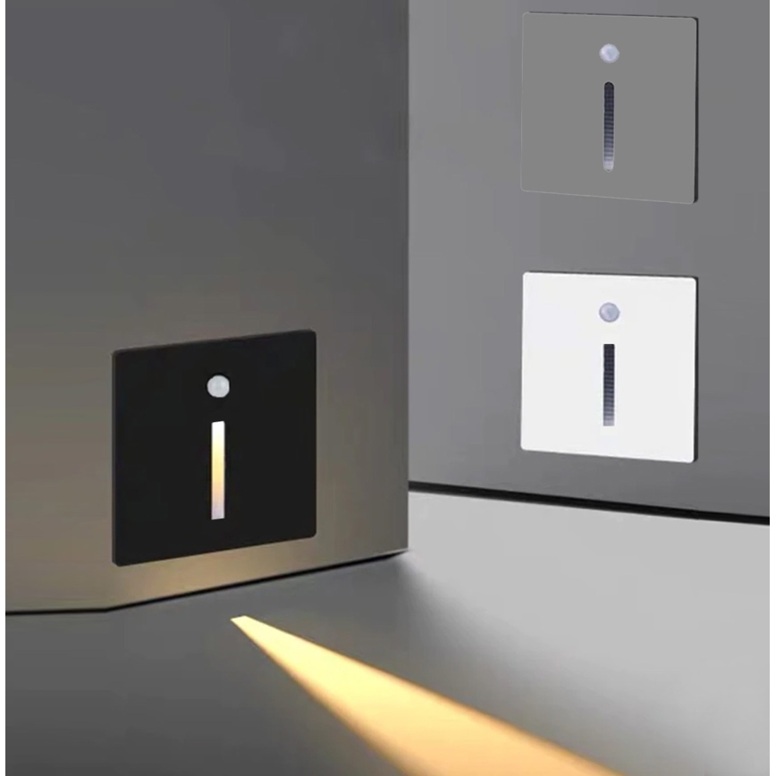 Emithor 70428 - LED trappbelysning with a sensor LINE LED/1W/230V 4000K grå