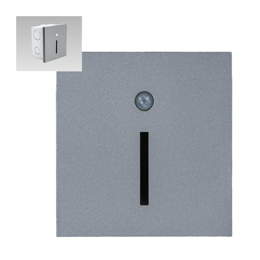 Emithor 70428 - LED trappbelysning with a sensor LINE LED/1W/230V 4000K grå