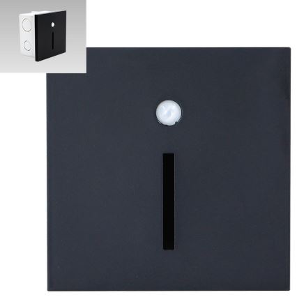 Emithor 70430 - LED trappbelysning with a sensor LINE LED/1W/230V svart