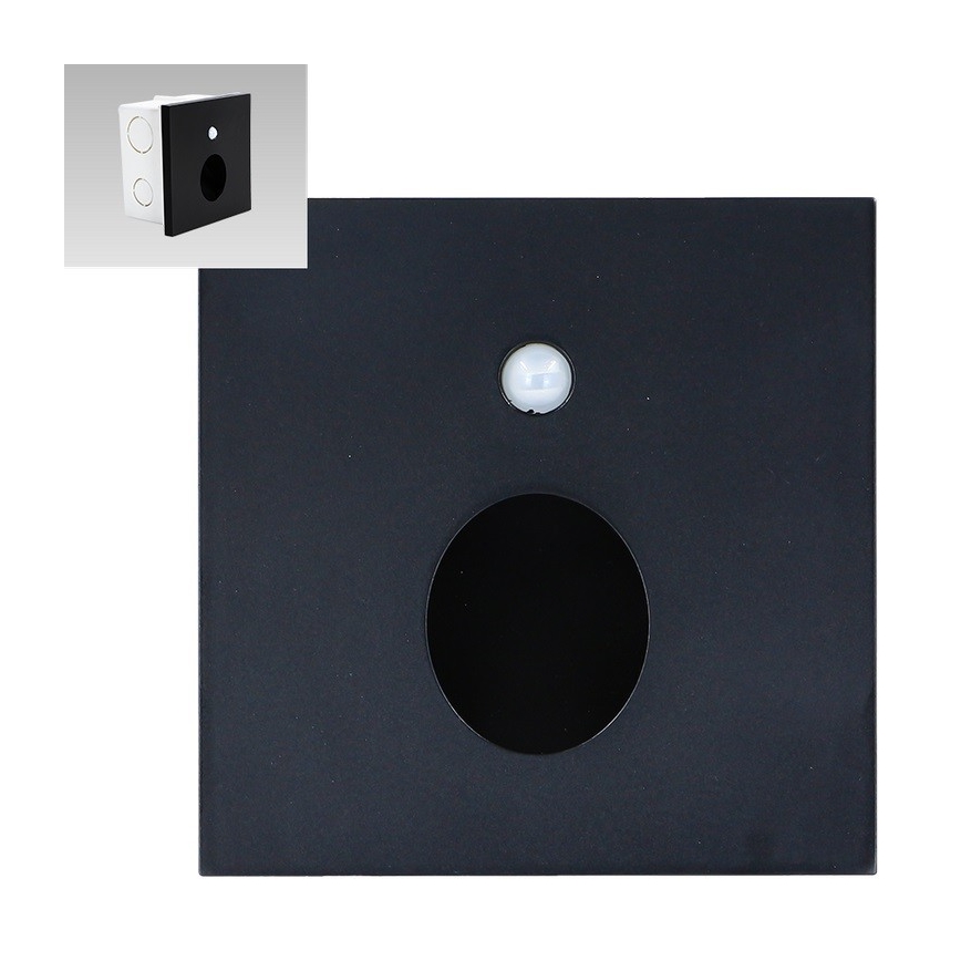 Emithor 70436 - LED trappbelysning med sensor OLIVE LED/1W/230V 4000K svart
