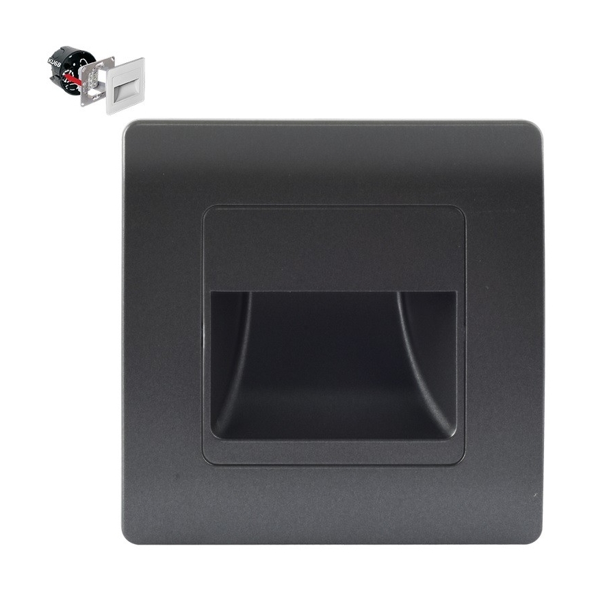 Emithor 70438 - LED trappbelysning STEP LIGHT LED/1W/230V 4000K svart