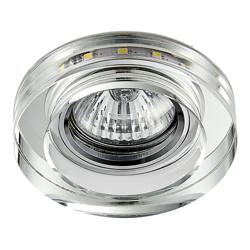 Emithor 71104 - LED infälld belysning ELEGANT DOUBLE LIGHT GU10/50W + LED/3W STRIPE