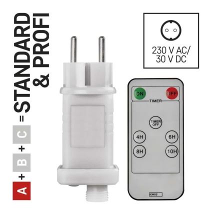 Strömförsörjning för connection of Jul belysning 230V IP44 + fjärrkontroll