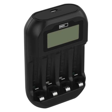 Batteriladdare med LCD display 4xAA/AAA 5V