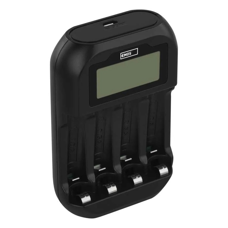 Batteriladdare med LCD display 4xAA/AAA 5V