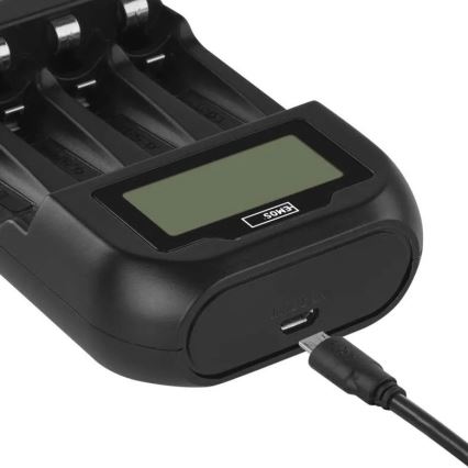 Batteriladdare med LCD display 4xAA/AAA 5V
