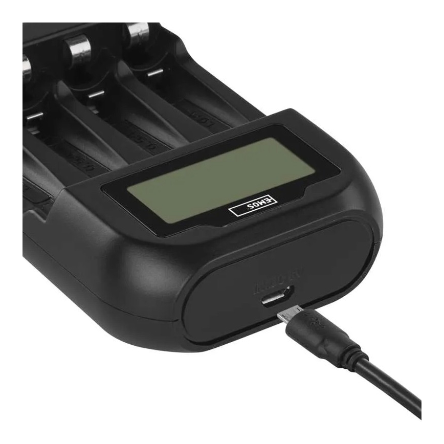 Batteriladdare med LCD display 4xAA/AAA 5V