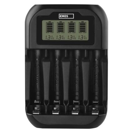 Batteriladdare med LCD display 4xAA/AAA 5V