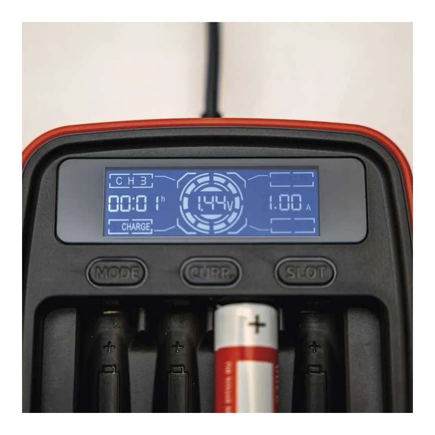 Batteriladdare med LCD display 4xAA/AAA 5V