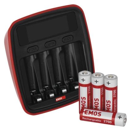 Batteriladdare med LCD display 4xAA/AAA 5V