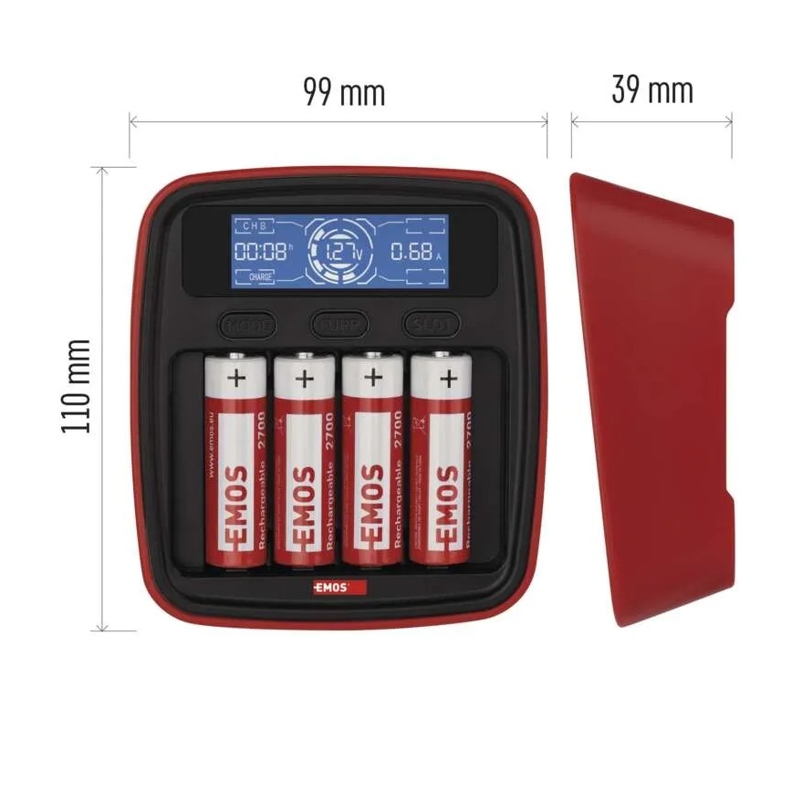 Batteriladdare med LCD display 4xAA/AAA 5V