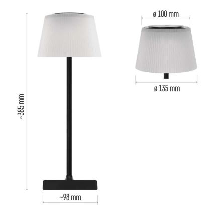 LED Ljusreglerad rechargeable lampa KATIE LED/4W/10V 1800mAh IP44 CRI 90 svart