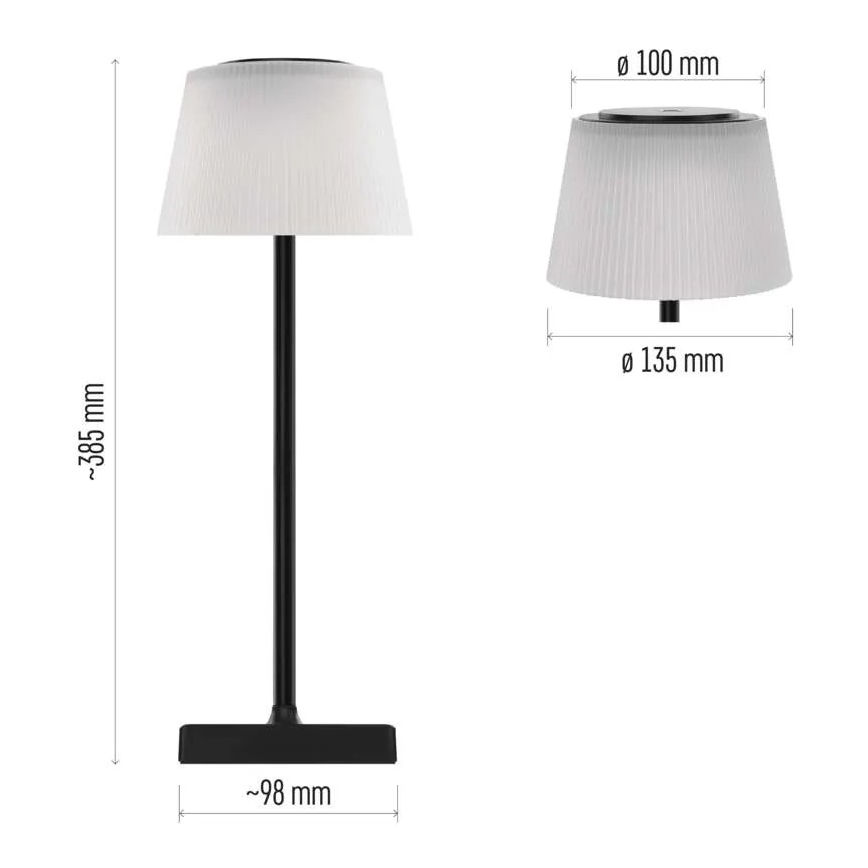 LED Ljusreglerad rechargeable lampa KATIE LED/4W/10V 1800mAh IP44 CRI 90 svart