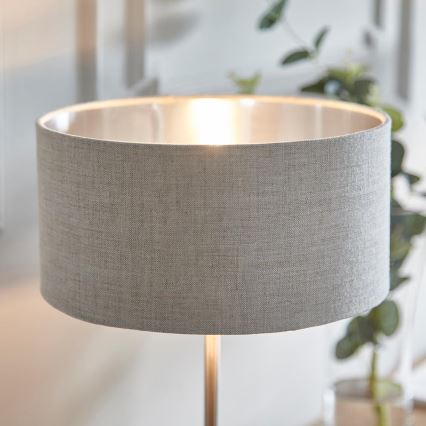 Endon 100646 - Bordslampa HIGHCLERE 1xE14/7W/230V beige/mattkrom Ø 25 cm