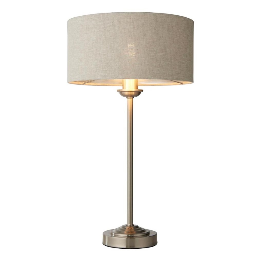 Endon 100646 - Bordslampa HIGHCLERE 1xE14/7W/230V beige/mattkrom Ø 25 cm
