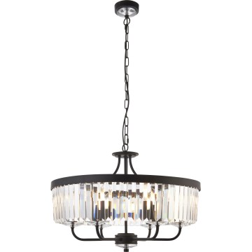 Endon 100711 - Ljuskrona med kedja CHESTERFIELD 6xE14/6W/230V Ø 55 cm svart