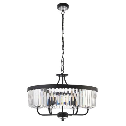 Endon 100711 - Ljuskrona med kedja CHESTERFIELD 6xE14/6W/230V Ø 55 cm svart