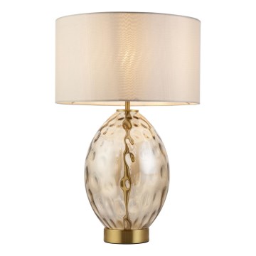 Endon 101150 - Dimbar bordslampa ELIN 1xE27/10W/230V vit/mässing/rökbeige