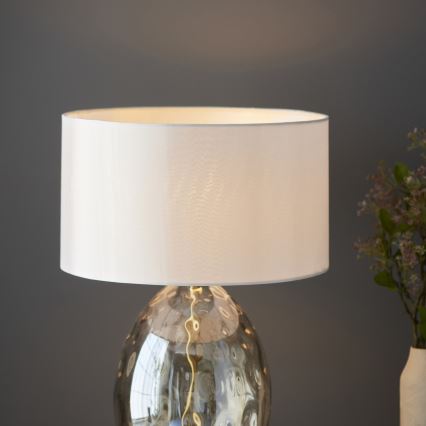 Endon 101150 - Dimbar bordslampa ELIN 1xE27/10W/230V vit/mässing/rökbeige