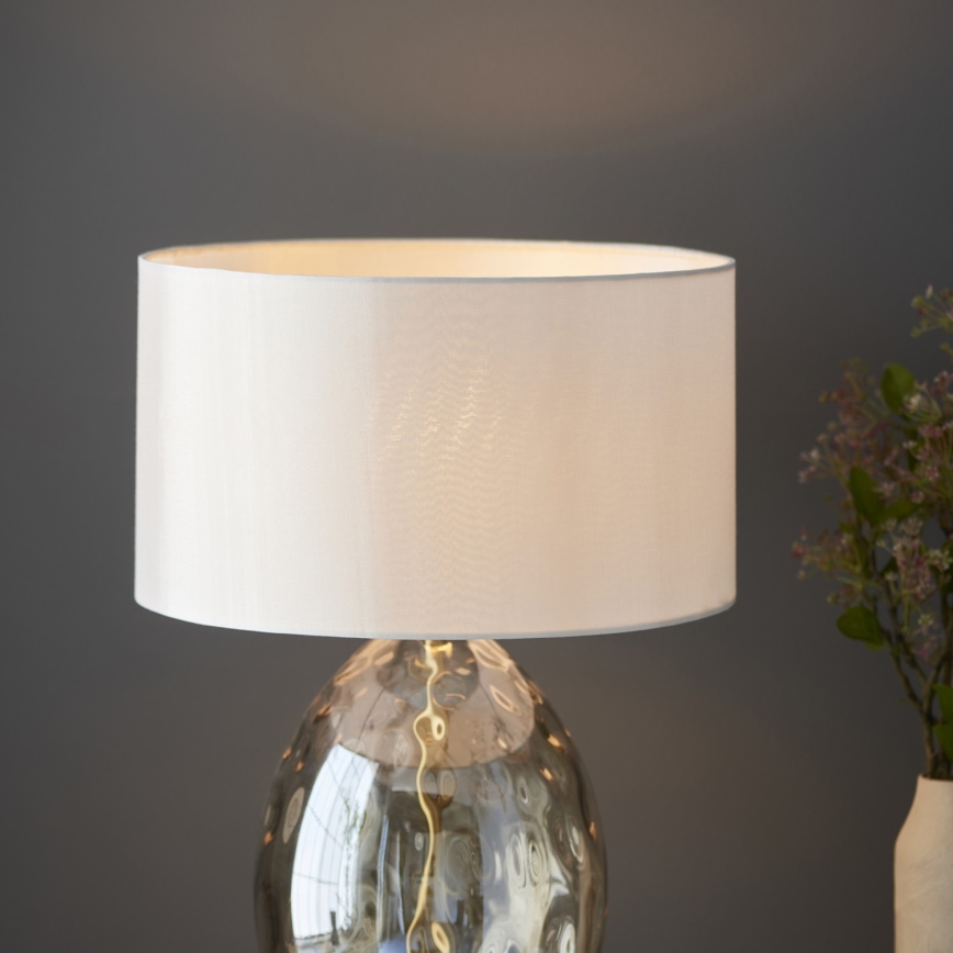 Endon 101150 - Dimbar bordslampa ELIN 1xE27/10W/230V vit/mässing/rökbeige