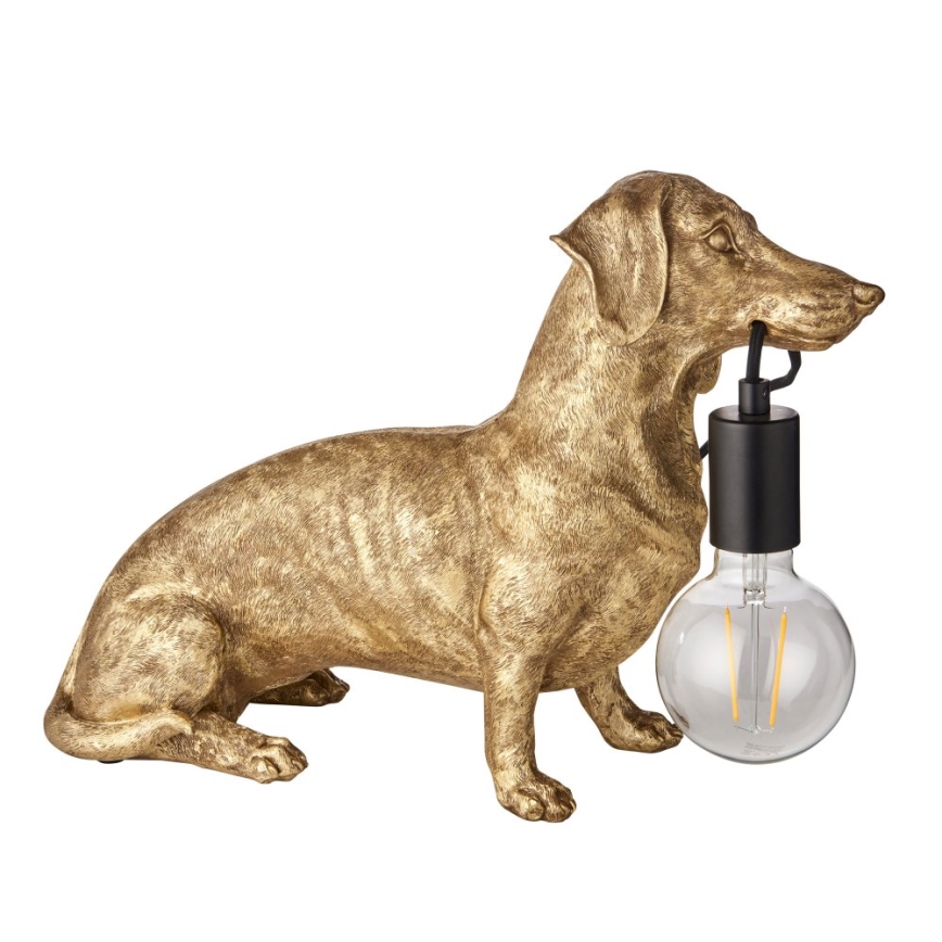 Endon 101187 - Bordslampa DACHSHUND 1xE27/10W/230V guld