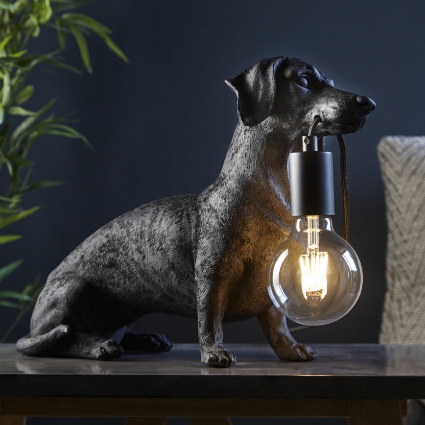 Endon 101188 - Bordslampa DACHSHUND 1xE27/10W/230V svart