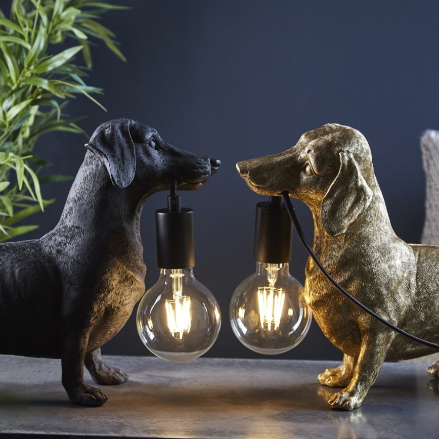 Endon 101188 - Bordslampa DACHSHUND 1xE27/10W/230V svart