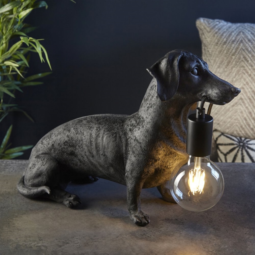 Endon 101188 - Bordslampa DACHSHUND 1xE27/10W/230V svart