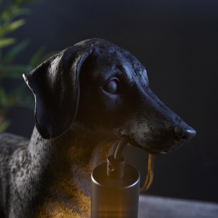 Endon 101188 - Bordslampa DACHSHUND 1xE27/10W/230V svart