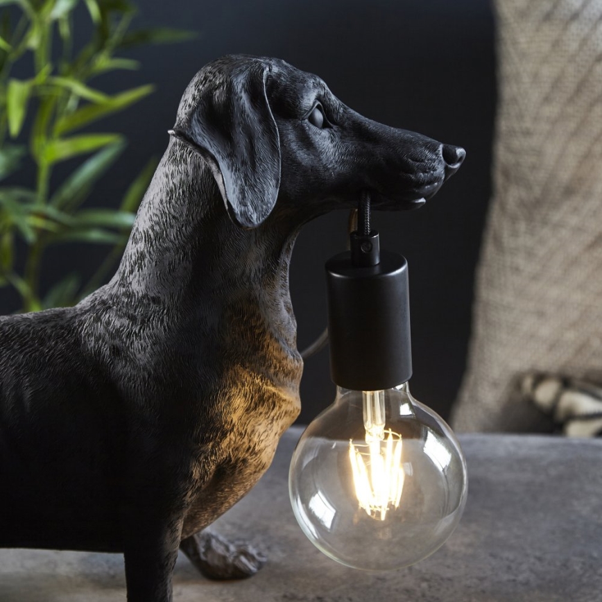 Endon 101188 - Bordslampa DACHSHUND 1xE27/10W/230V svart