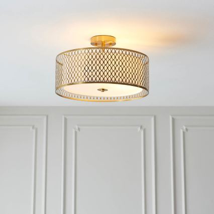Endon 101568 - Ytmonterad ljuskrona CORDERO 3xE27/10W/230V guld