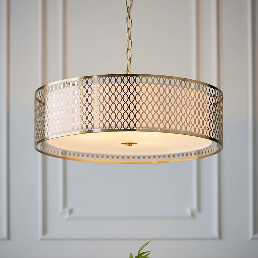 Endon 101569 - Hänglampa med kedja CORDERO 3xE27/10W/230V guld