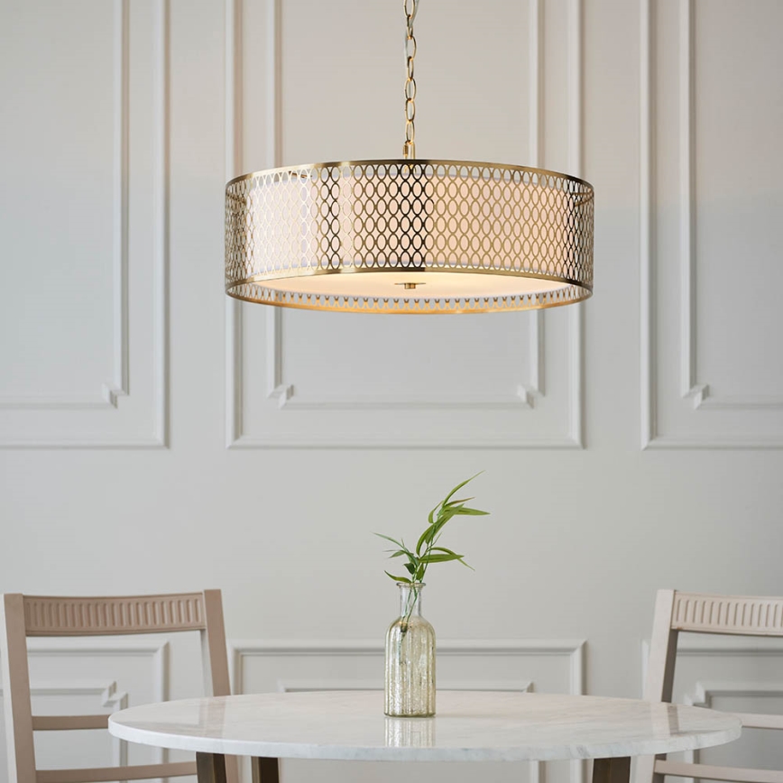 Endon 101569 - Hänglampa med kedja CORDERO 3xE27/10W/230V guld