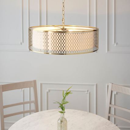 Endon 101569 - Hänglampa med kedja CORDERO 3xE27/10W/230V guld