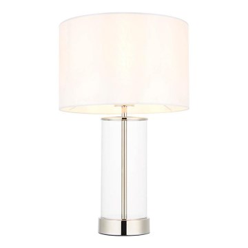 Endon 102674 - Dimmbar bordslampa LESSINA 1xE27/10W/230V blank krom/vit