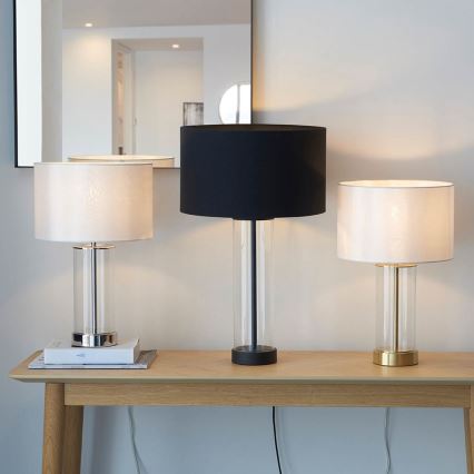 Endon 102674 - Dimmbar bordslampa LESSINA 1xE27/10W/230V blank krom/vit